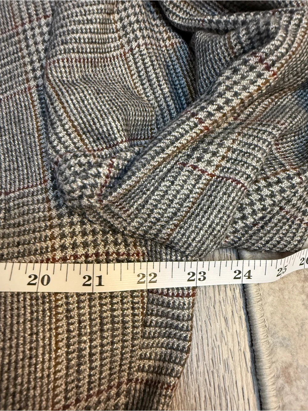 Vtg Oakton Ltd Mens Gray Plaid Blazer Jacket Wool Blend Sport Coat Size 44L